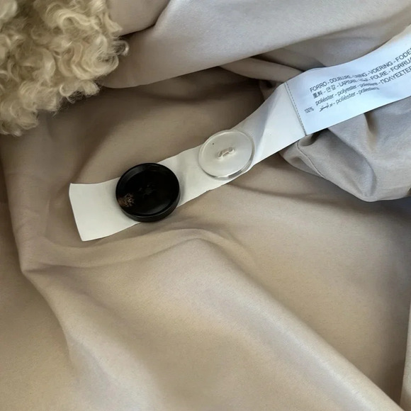 STRADIVARIUS DOUBLE BUTTON TEDDY COAT IN PUTTY-NEUTRAL sz M - Picture 8 of 10